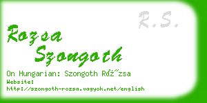 rozsa szongoth business card